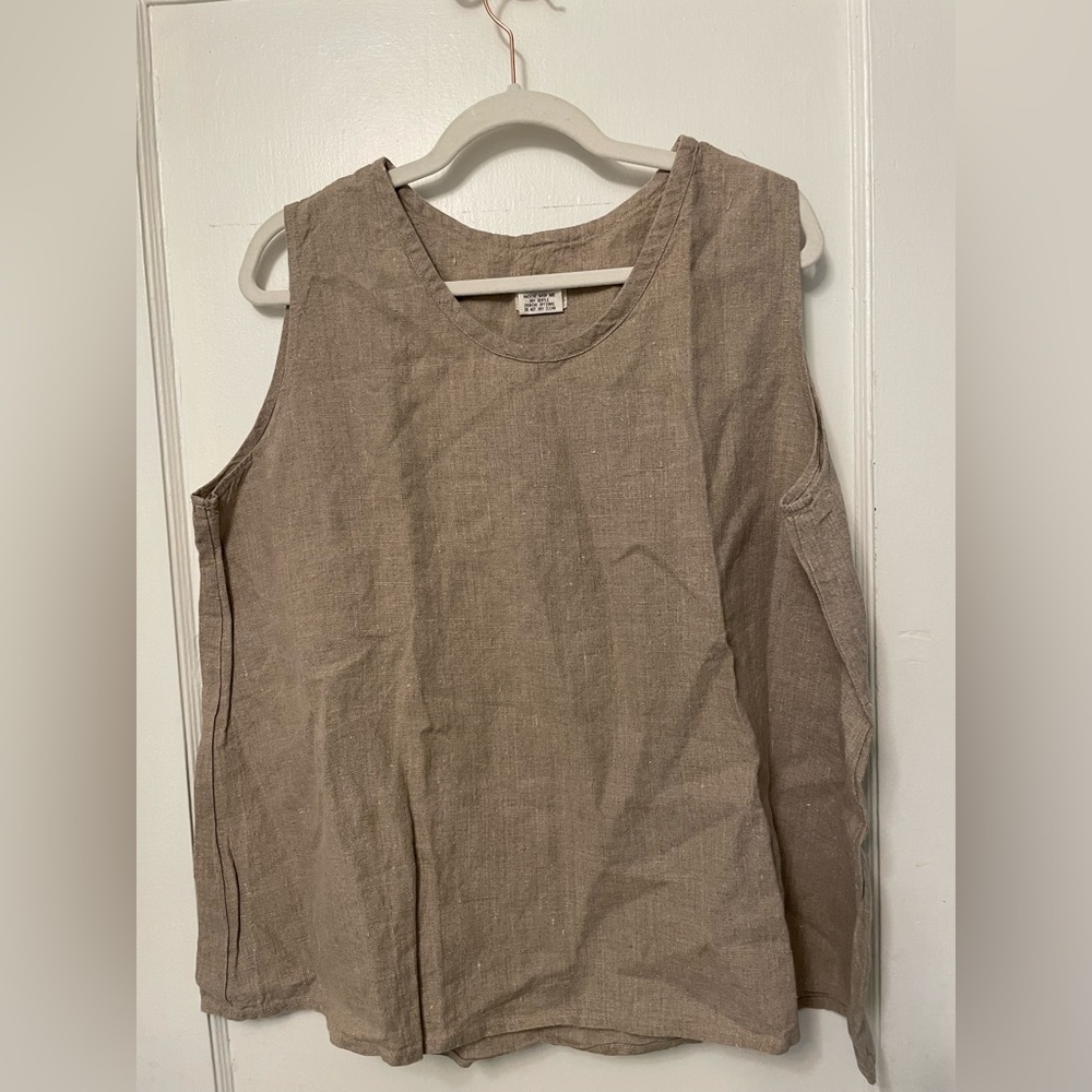 VINTAGE Flax linen, tank top, size large